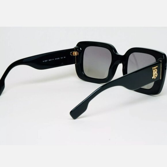 Burberry Black Sunglasses 51mm Gold Square